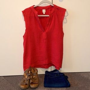 Med. Coral pink Roan & Ryan sleeveless top from Evereve, new, perfect condition